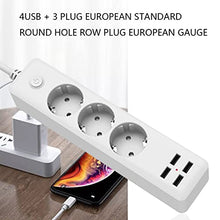 ASFD Pratica multipresa 4Usb + 3 Spine con Foro Tondo Standard Europeo, Bianca