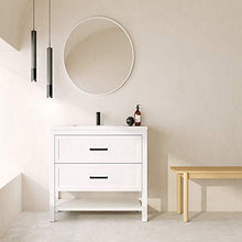 Randalsa Mobili Olive | Bianco Opaco | Manico Nero | 80 X 88,5 X 45 cm + lavabo in Ceramica