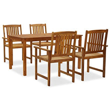 SKM Set da Pranzo da Giardino 5 pz in Legno Massello di Acacia (45.8kg)