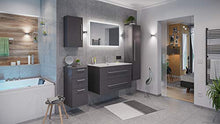 Set di mobili da bagno Firenze 100 (5 parti/B) antracite satinato e specchio LED