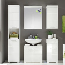 trendteam smart living Mobili, Legno, Bianco/Bianco (Alta lucentezza), 37 x 77 x 23 cm
