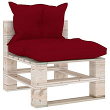 FAMIROSA Divano Centrale da Giardino Pallet con Cuscini in Legno di Pino-6078