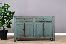 Yajutang Credenza a 4 ante e 2 cassetti, armadio lungo, colore grigio