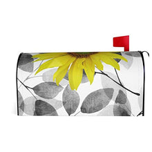 Copertura magnetica per cassetta postale con girasole e foglie, design unico, per giardino, cortile, dimensioni standard, 53 x 45 cm