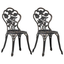 vidaXL 2X Sedie da Bistrot Eleganti Classiche Rustiche Robuste Sedili Giardino Esterni Stabili in Alluminio Pressofuso Bronzo Gambe in Ghisa