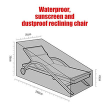 GLCS GLAUCUS Copertura per Chaise Longue Sedia Sdraio Tessuto Tutte Le Stagioni Impermeabile 210D Oxford per Lettini Prendisole Nero