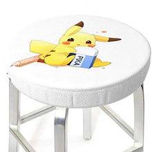 Pikachu - Coprisgabello rotondo per sedia da bar, lavabile, elastico, per sgabelli rotondi da 35,6 cm