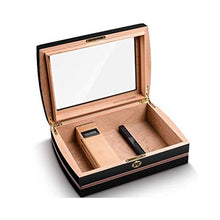 SCDZS Glass Window Trasparente Cigar Box - igrometro e umidificatore Transparent Glass Window Cigar Box Valigia Cigar Box Portatile