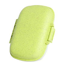 BANGSUN - Mini organizer portatile in plastica per pillole con paglia di grano