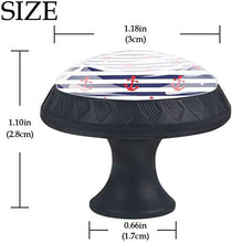 Red Ship Anchor Pattern Marine White Stripe Pomelli per Porta Set di 4 Pomelli per Mobili Manopole per Cassetti Cucina Armadio Vetro