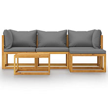 FAMIROSA Set Divani da Giardino 5 pz con Cuscini in Massello di Acacia-7603