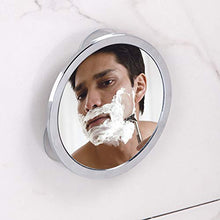 iDesign Specchio bagno, Piccolo specchio doccia anti-appannamento in metallo cromato, Specchio con ventosa rotondo per bagno e doccia, argento