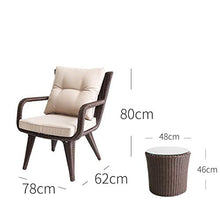 DNNAL Set di mobili Portico per Patio, Tavoli e sedie all'aperto Balcone Patio Tempo Libero Sedia in Vimini Giardino Terrazza Piccola Combinazione tavolino da caffè,Nero