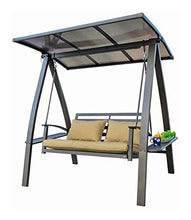 DGHJK Altalena per Portico con Supporto per mobili da Esterno Sedia a Dondolo per Esterni, Alimentatore Solare Impermeabile, Cuscino per Ispessimento, Sedia a Dondolo per terrazza