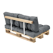 [en.casa] Cuscini per Divano Palette Euro mobili DIY Cuscini Divano per Palette per Dentro Ideale per Salotto Giardino d´Inverno 1 x Cuscino per Il Sedile e 2 x Cuscino per Schienale Grigio