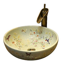 Lavabo rotondo da bagno Retro Creative Jingdezhen Ceramic Hotel Lavabo antispruzzo Lavabi (dimensioni : 30CM)