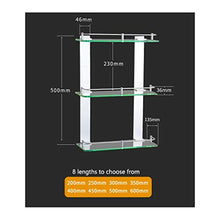 M-JJZX Ripiani Bagno 3-Tier, Mensola Portaoggetti per Vasca da Bagno Doccia Caddy, Mensola in Vetro Temperato per Bagno (Size : 30cm)