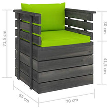 vidaXL Poltrona da Giardino con Cuscini in Legno di Pino
