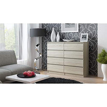 BIM Furniture Marbella - Comò con 8 cassetti, 120 cm, multiuso, per camera da letto e soggiorno