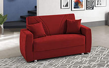 Divano 2 posti in tessuto rosso lavabile - cm. 158 x 87 x 92. con schienale reclinabile.