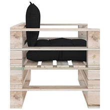 FAMIROSA Divano da Giardino in Pallet con Cuscini Nero in Legno di Pino