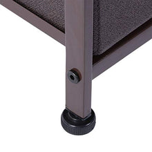 Scaffale portaoggetti, moderno portaoggetti verticale con 4 cassetti per corridoio camera da letto marrone scuro