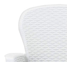 Tomaino Tavolo e sedie da Giardino in plastica Simil Rattan (Bianco)