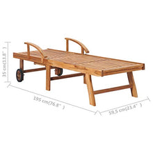 FAMIROSA Lettino Prendisole in Legno Massello di Teak-8015