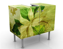 Apalis Design Vanity Green Blossoms 60x55x35cm, Piccolo, 60cm di Larghezza, Regolabile, lavabo, mobiletto da Bagno, Mobile di Base, Bagno, Stretto, Piatto