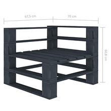 Tidyard Divano Pallet da Giardino a 2 Posti, Divano da Giardino a Pallet, Divani da Esterno in Legno Grigio