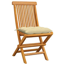 vidaXL Sedie da Giardino con Cuscini Crema 6 pz in Massello di Teak