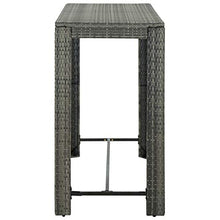FAMIROSA Tavolo Bar da Giardino Grigio 140,5x60,5x110,5 cm in Polyrattan