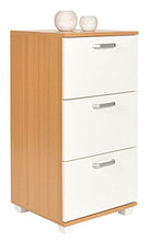 ts-ideen Comodino Cassettiera 80x40 cm Stile Moderno con 3 cassetti. Color Rovere e Bianco