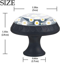 Margherite Fiore Bianco Giallo Grigio scuro Pomelli per Porta Set di 4 Pomelli per Mobili Manopole per Cassetti Cucina Armadio Vetro