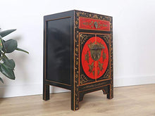 Yajutang credenza cassettiera cinese 1 cassetto 2 ante dipinte nero