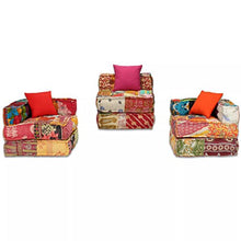 Festnight- Divano Letto Modulare/Poltrona Letto a 3 Posti in Tessuto Patchwork