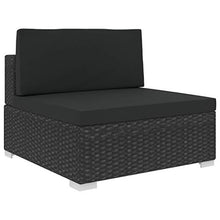 Set Divani da Giardino 8 pz con Cuscini in Polyrattan Nero
