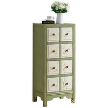 ZzheHou Cassettiera 4 Cassetti Accent Petto Rustico Stile Alto Storage Unit Robusto Durevole Semplice E Grazioso (Color : Green, Size : 48x35x101CM)