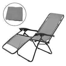Cuscino per sedia a sdraio rialzato per giardino, spiaggia, in tessuto traspirante e resistente grigio