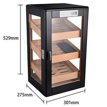 YUMO Humidor con Digital igrometro Cristallo umidificatore in Nero