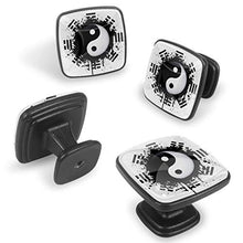 Yin Yang 2 Pomelli per Porta Set di 4 Pomelli per Mobili Manopole per Cassetti Cucina Armadio Vetro