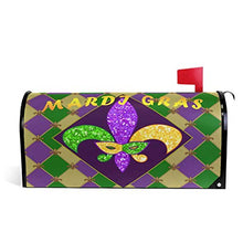 Mardi Gras Mailbox Covers Magnetico Fleur De Lis Zigzag Grande Posta Lettera Involucri Giardino Giardino Cantiere Casa Decor Oversize Dimensioni 64,8 x 53,3 cm