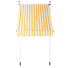Tenda da Sole Retrattile, Tenda da Sole a Scomparsa Manuale da 2x1,2 m, Altezza Regolabile, per Uso Cortile Cortile (Gialle)