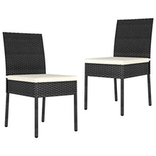 SKM Set da Pranzo da Giardino 3 pz in Polyrattan Nero (23.4kg)
