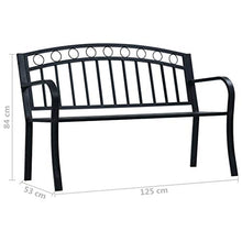 VidaXL - Panca da giardino, 125 cm, colore: Nero
