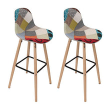 Home Deco Factory - Sgabello da bar, motivo: Patchwork Riga, in legno