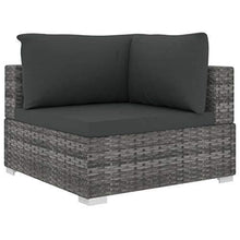 Festnight Set Divani da Giardino, Set Divano Esterno 5 pz con Cuscini in Polyrattan Grigio - Arredi Casa