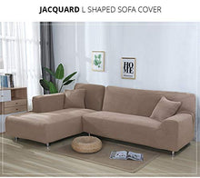 OKJK Copridivano 2 Pezzi Jacquard a Forma di L, copridivani angolari Elastici, per Divano Chaise Longue protettore Salotto Elasticizzato Antipolvere (White,235-300cm 235-300cm)