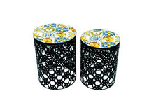 Galileo Casa Tuscany Set 2 Pouf portapiante, Nero