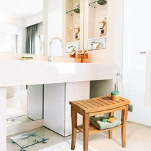 Sgabelli CJC Banco da Doccia con Ripiano Decorazioni per Bagno in bambù con Spa Panchina in Legno per Interno All'aperto Poggiapiedi (Color : Bamboo)